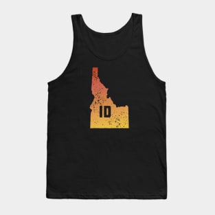 US state pride: Stamp map of Idaho (ID letters cut out) Tank Top